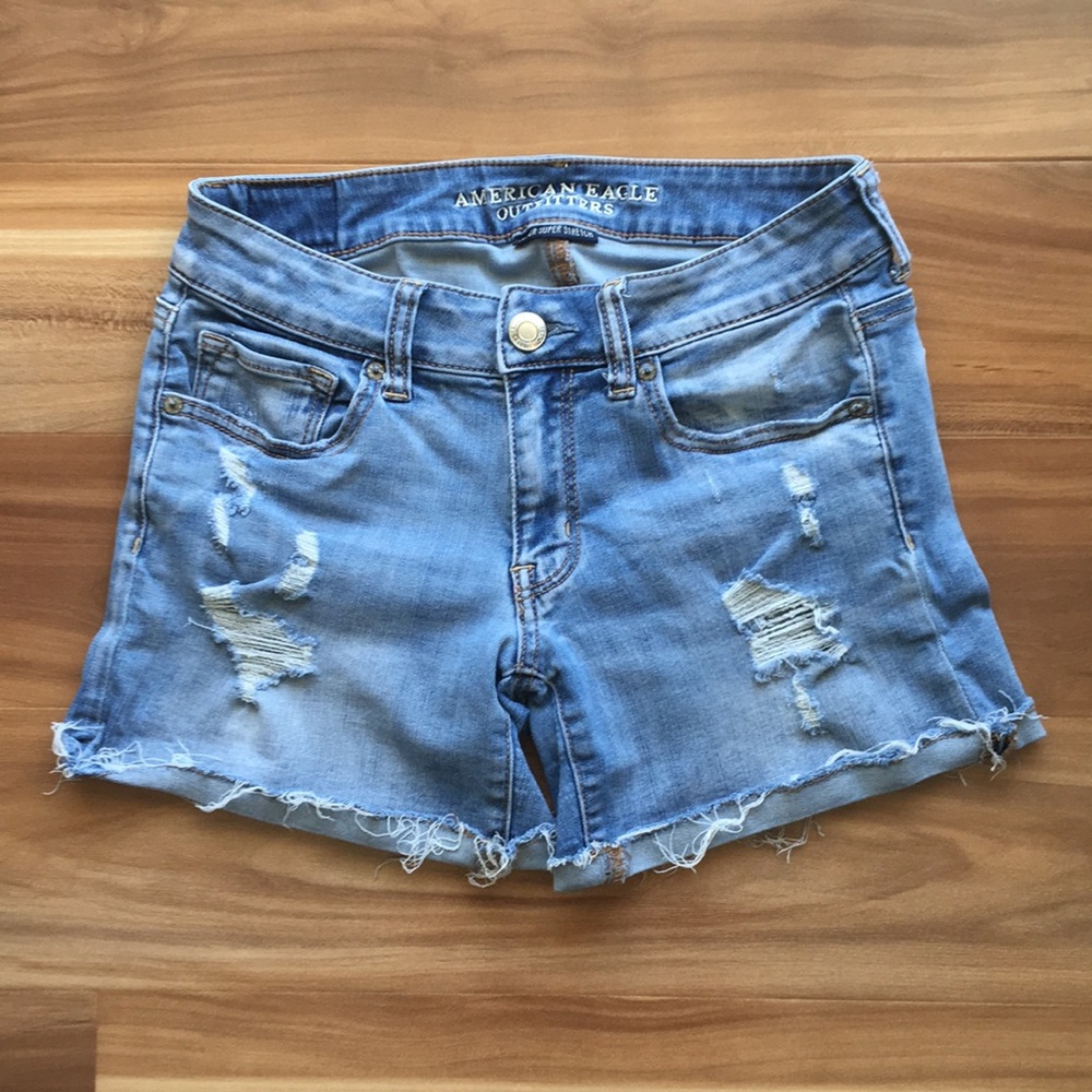 American Eagle midi jean shorts